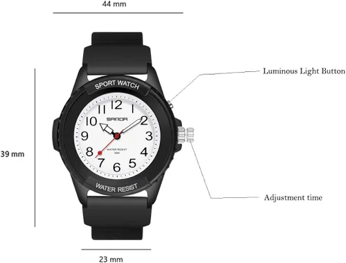 Vista 6 de WISHFAN Reloj analógico impermeable para mujer, reloj analógico con retroiluminación LED, reloj de pulsera simple para niñas y mujeres