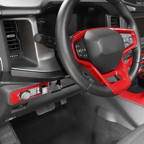 Vista 6 de RAZPOY para Bronco Decoración Interior de 9 Piezas - Panel de Palanca de Cambios, Volante, Moldura de Manija de Puerta Interior Compatible