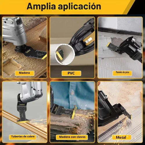 Vista 4 de 50 piezas de cuchillas oscilantes para metal, kits de cuchillas multiherramienta universales para metal, clavos de madera y plástico, cuchillas