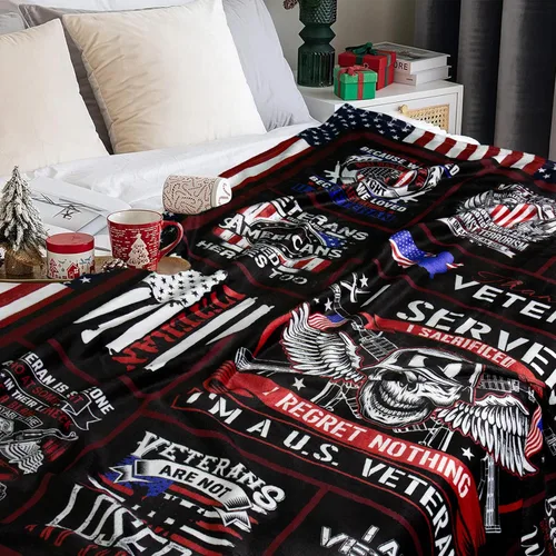 Vista 6 de Manta de regalos para veteranos, regalos para veteranos, regalos para veteranos de Vietnam, regalos de veteranos de la Fuerza Aérea de la Armada