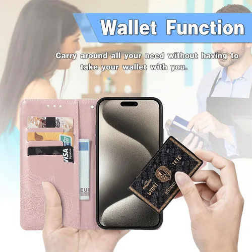 Vista 9 de Funda compatible con Sony Xperia 1 V, compatible con Sony Xperia 1 V/Xperia 1 5 Flip Stand ranuras para tarjetas, cierre magnético, color negro