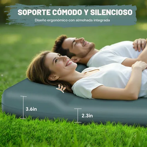 Vista 4 de EUHAMS Almohadilla de dormir doble autoinflable para acampar con espuma