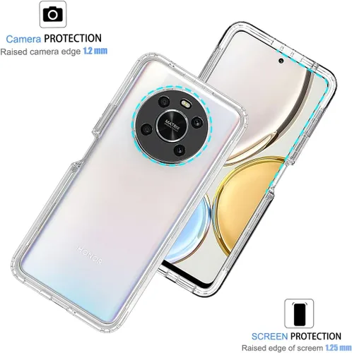 Vista 2 de Funda para Honor X9 (4G/5G)/Honor X30/Honor Magic4 Lite con protector de pantalla de vidrio templado, carcasa protectora de cuerpo completo