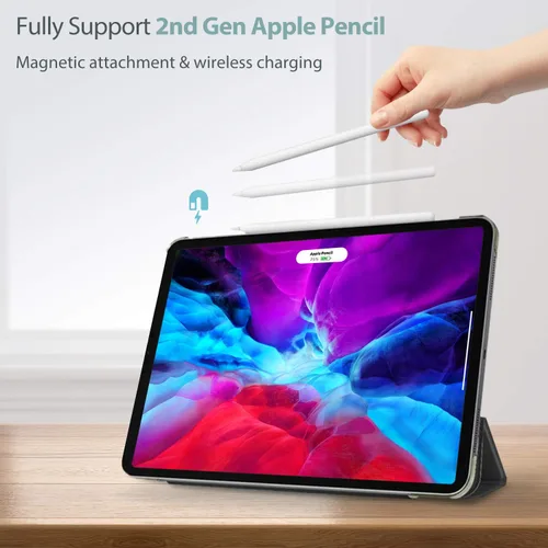 Vista 2 de ProCase Funda Inteligente para iPad Pro 12.9 2022/2021/2020/2018, Carcasa Trasera Rígida Delgada con Soporte Cubierta Inteligente para iPad Pro