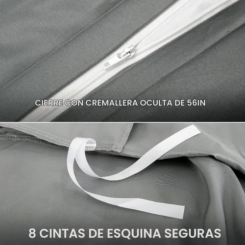 Vista 7 de Sonive Juego de funda nórdica Full/Queen con cierre de cremallera, ropa de cama de 3 piezas