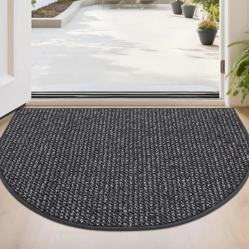Vista 25 de BEQHAUSE Tapete Atrapa Suciedad para Puerta 17" x 30" Semicírculo Antideslizante Lavable Tapetes de Entrada Alfombras Absorbentes de Bienvenida