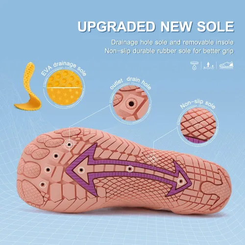 Vista 4 de Zapatos de agua para mujeres y hombres, zapatos de playa, zapatos de natación, zapatos de piscina, zapatos de río, zapatos descalzos de secado