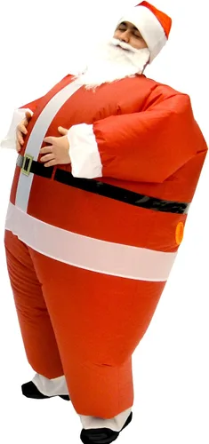 Vista 2 de Disfraz inflable de Papá Noel unisex para adultos, disfraz de Navidad de Halloween con barba