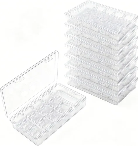 Vista 12 de Goodma Organizadores pequeños de cuentas, 78 piezas de tamaños mixtos, cajas de almacenamiento de plástico transparentes, mini contenedores