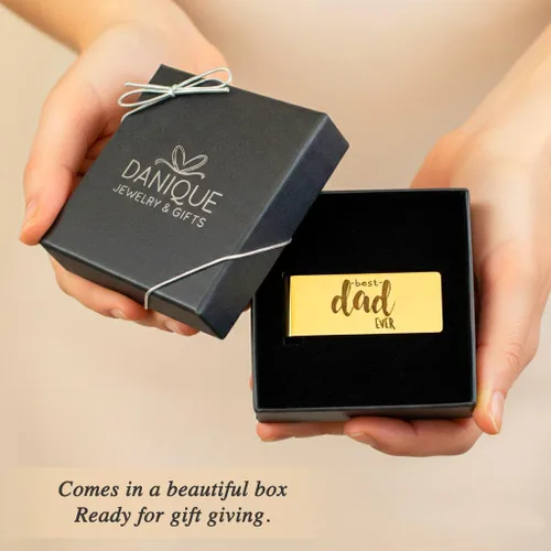 Vista 5 de Danique Jewelry Oro Personalizado Clip Delgado para Dinero para Hombres – Deshazte de la Cartera Voluminosa Portafolio Minimalista de Metal