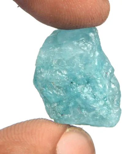 Vista 3 de gemhub Una piedra de aguamarina cruda natural de grado A, color azul cielo, aguamarina, 22.50 unidades de cristal curativo para cabbing, Piedra
