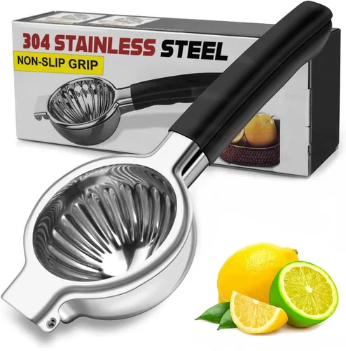 Vista 7 de TUISWO - Exprimidor de limón de acero inoxidable, exprimidor manual de cítricos, grande, exprimidor de lima de metal, extractor de jugo de naranja