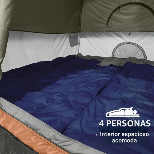 Vista 5 de CAMEL CROWN Tiendas de campaña para acampar 4/8 personas, impermeables, configuración rápida, plegables, para mochileros al aire libre, para 4 Marrón