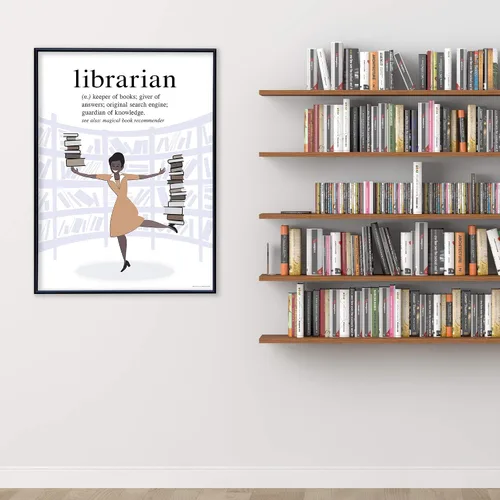 Vista 2 de Librarian Definition Dictionary Style Fine Art Print. Multiple Sizes and Styles for Library, Home, Office, or School