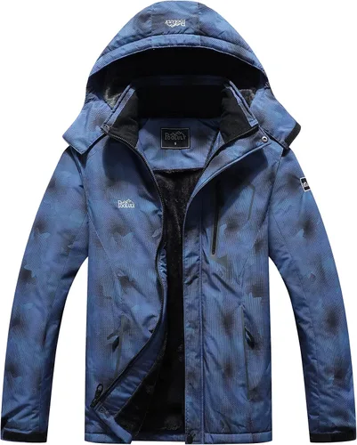 Vista 9 de Pooluly - Chaqueta impermeable de invierno, esquí, snowboard, para hombre, con capucha, rompevientos.