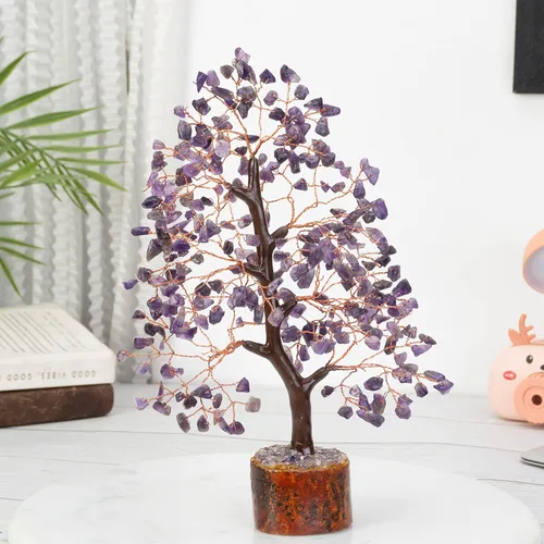 Vista 8 de Árbol de la vida de 7 chakras, árbol de dinero Feng Shui, árbol de piedras preciosas para energía positiva, árbol de cristal de siete chakras, atrae