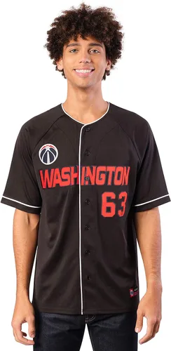 Vista 11 de Ultra Game Camiseta de béisbol oficial de la NBA con botones y botones para hombre
