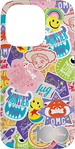 Vista 17 de Funda para iPhone 16 Disney 100 Pixar Happy Faces and Happy Stickers D100