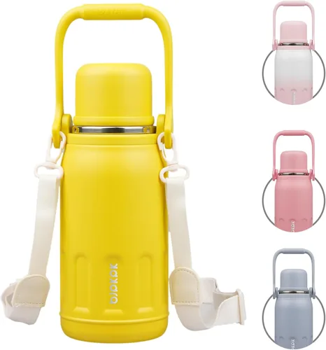 Vista 28 de BJPKPK - Botellas de agua termoaisladas de 27 onzas con tapa y asa de transporte, botellas de agua de acero inoxidable libres de BPA para la Verde