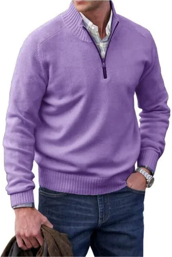 Vista 14 de Mens Polo Shirts Quarter Zip Long Sleeve Classic Casual Pullover Stand Collar Shirts