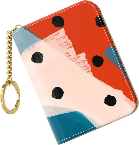 Vista 31 de Nipichsha Tarjetero para Tarjetas de Crédito, Tarjetero Pequeño de RFID para Mujeres, Tarjetero de Cuero Delgado, Modas Hoja de arte abstracto