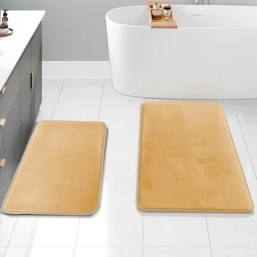 Vista 73 de Clara Clark tapete para baño, regadera o tina, de gomaespuma, negro, antiderrapante Camel Oro