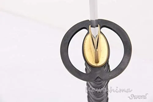 Vista 5 de Musashi Samurai Espada Japonesa Katana Imitado Damasco Acero Full Tang Sharpness Listo para Cortar Mate Paja-41 Pulgadas
