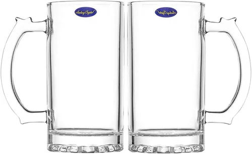 Vista 6 de Amlong Crystal Taza de cerveza sin plomo – 12 oz (derecho para 1 botella), juego de 2