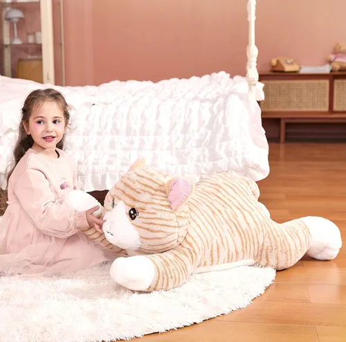 Vista 6 de IKASA Animal de Peluche de Gato Grande Juguete de Peluche, Gatito Gigante Lindo Juguetes Suaves Jumbo, Peluche Enorme de Gran Tamaño Peluche