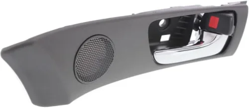 Vista 4 de Para Lexus ES300 2002 2003 Manija de puerta interior delantera, lado del pasajero, bisel negro con palanca cromada Con botón de bloqueo de puerta