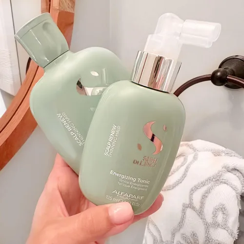 Vista 6 de Alfaparf Milano Semi Di Lino Scalp Renew - Tónico energizante para adelgazar el cabello, fortalece, re-densifica y estimula la fibra capilar