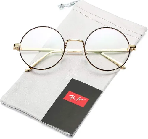 Vista 5 de Pro Acme Lentes transparentes con marco de metal redondo retro sin receta