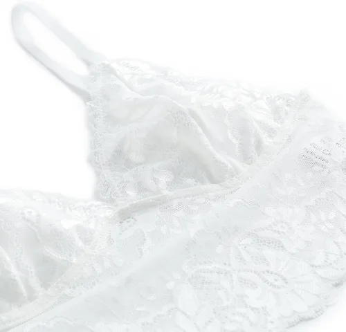 Vista 4 de Vorixia - Linda camisola de encaje sin mangas para mujer, bralette de doble capa con cuello en V profundo y soporte