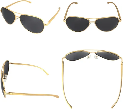 Vista 4 de JS Premium Ultra Sleek Military Style Sports Aviator Sunglasses Polarized 100 UV Protection Large Frame