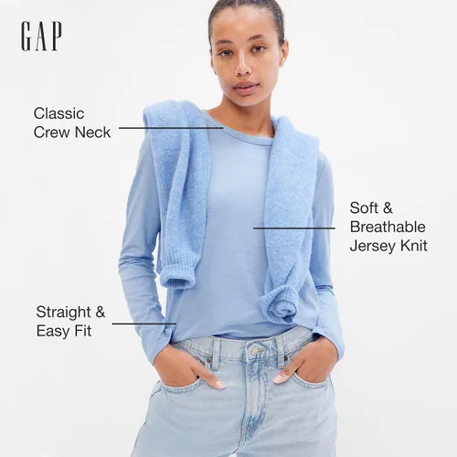 Vista 2 de GAP Camiseta Foreversoft de manga larga con cuello redondo para mujer