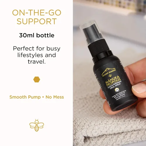 Vista 7 de Propolis - Spray oral UMF15+ – Miel de Manuka, clavo y menta, ambientador de aliento y soporte de comodidad oral, tamaño de viaje, 1 onza líquida