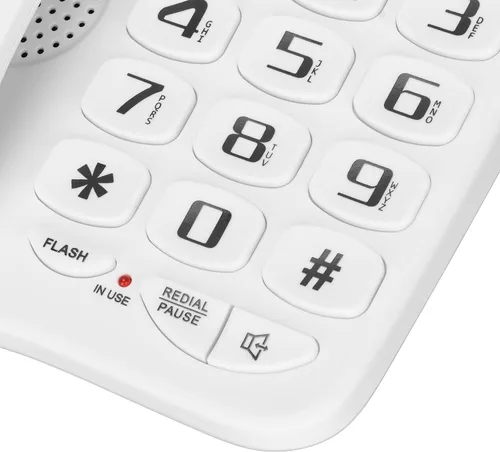Vista 8 de Teléfono con cable grande, teléfono para personas mayores, 3 recuerdos individuales, teléfono fijo grande s ideal para la oficina en casa de ancianos