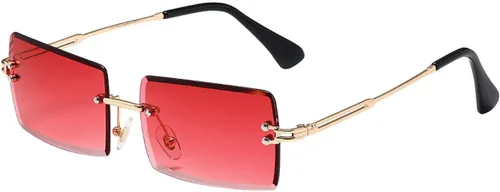 Vista 14 de Lentes rectangulares de sol Dollger, sin marco, cuadrados, ultraligeros, UV 400, a la moda, unisex. A: marrón oscuro