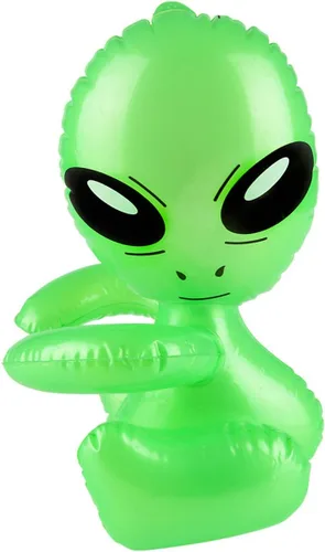Vista 2 de 12,5" decoración inflable verde del juguete del apoyo del bebé marciano del alienígena