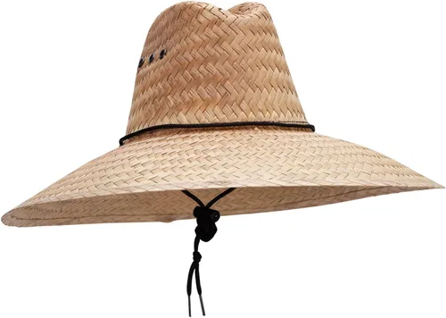 Vista 4 de Solid Wing Sombrero de paja de safari aplastado para hombre