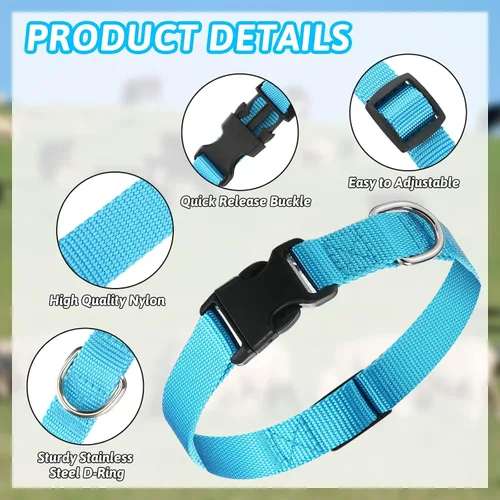 Vista 3 de 12 juegos de collares de cabra con campanas, caballo, oveja, pastoreo, campanas de vaca, collar ajustable de nailon para perro con hebilla