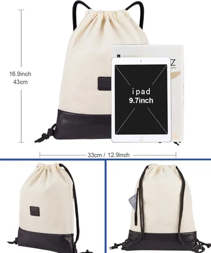 Vista 2 de LIVACASA - Mochila con cordón de cierre para gimnasio o deportes, grande, bolsa grande