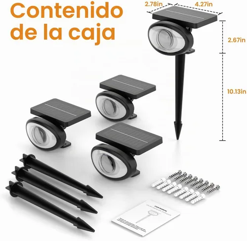 Vista 9 de Luces solares IP67 impermeables para exteriores, 2CCT y luces de paisaje