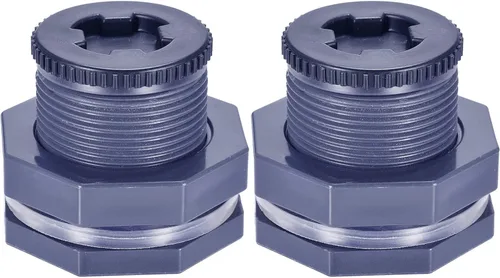 Vista 7 de Montaje de mamparo de PVC hembra de 1 pulgada con tapón de junta de sello de silicona Conector de tanque de agua para barriles de lluvia de sierra