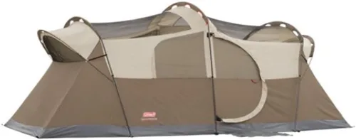 Vista 2 de Coleman WeatherMaster Camping Tent with Rainfly & Room Divider, Spacious Weatherproof Family Tent with Carry Bag