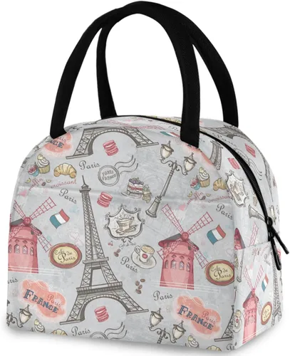 Vista 10 de Bolsa de almuerzo reutilizable para Halloween, colores arcoíris, murciélagos, estrellas, bolsa térmica aislada para el regreso a la escuela