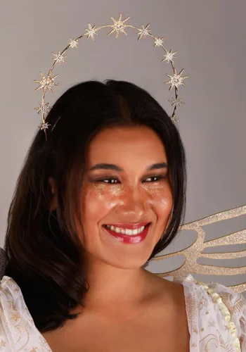 Vista 3 de Disfraz de Ángel Estrella Dorada Talla Plus para Mujer Multicolor