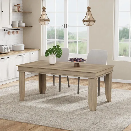 Vista 22 de GarveeHome Farmhouse - Mesa de comedor para 4-6 personas, mesas de cocina de 63 pulgadas de largo
