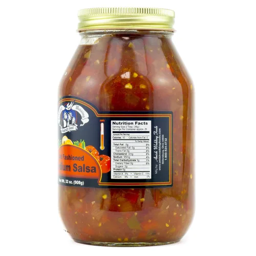 Vista 3 de Amish Wedding Salsa, frasco de vidrio de 32 onzas, calor medio