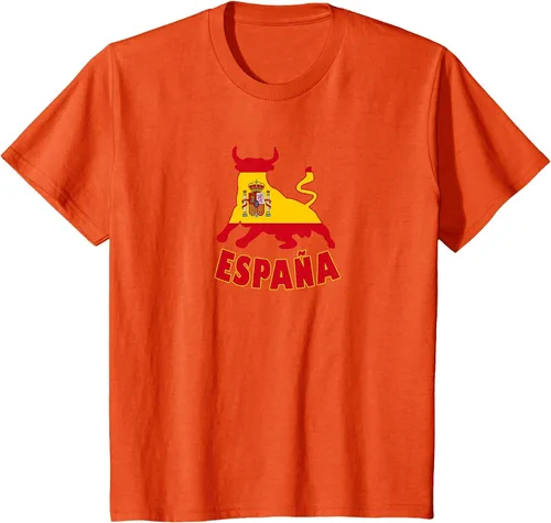 Vista 44 de Spain Espana with Bull and National Flag/Present T-Shirt Asphalt Grey